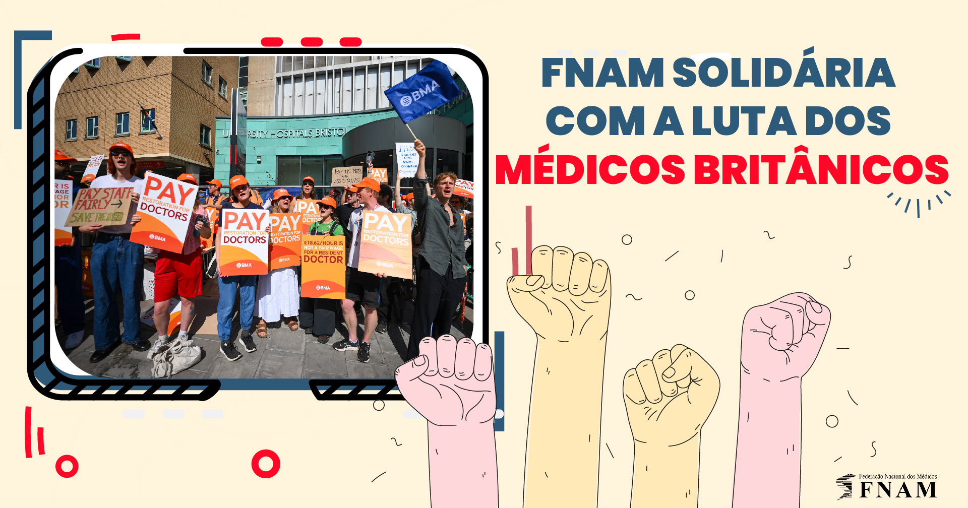 FNAM solidária com os Médicos Internos em greve no Reino Unido
